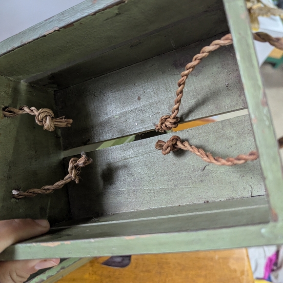 Adorable 3pc Apple Green Wooden Crates With Handles - Picture 8 of 13